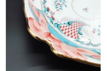希少!　ハンガリー　HEREND(ヘレンド)　トゥッピーニの角笛　上品なリボン付トレイ　(R-090968)