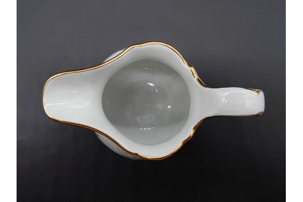 ドイツ製　Meissen(マイセン)　フラワーブーケ　五つ花デザイン　色鮮やかな昆虫と花々が描かれたポット・クリーマー・シュガーポットセット　(R-090972)