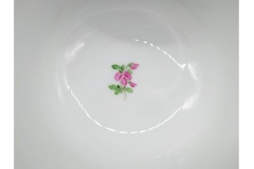 希少!　ドイツ製　Meissen(マイセン)　フラワーブーケ　五つ花デザイン　ダブルハンドルのカップ&ソーサー3客セット　(R-090973)