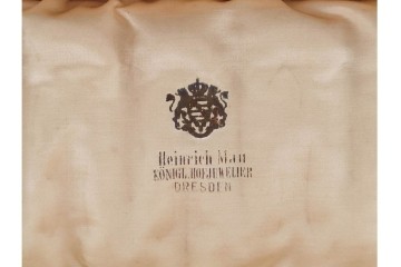 ドイツアンティーク　ドレスデン　Heinrich Mau(ハインリッヒ・マウ)　シルバー800　華やかな磁器ハンドルのスプーン12本セット　共箱付き　(R-090983)