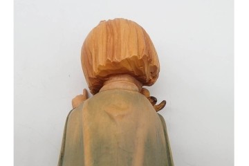 イタリア　ANRI(アンリ)　REUGE(リュージュ)製ムーブメント　「Talk to the Animals」　少女と動物が愛らしい木彫りのオルゴール　(R-090984)
