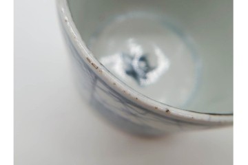江戸期　古伊万里　染付　市松文が目を引くそば猪口5点セット　(R-090989)