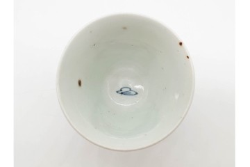 江戸期　古伊万里　染付　菖蒲文がのびやかに描かれたそば猪口5点セット　(R-090991)