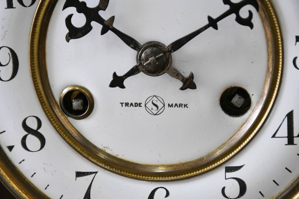 和製アンティーク　明治期から大正期　精工舎(SEIKOSHA、セイコー)　TRADE(S)MARK　「ボストン」　大正ロマンの雰囲気あふれるスリゲル型掛け時計　(R-091000)