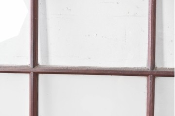 ヴィンテージ建具　昭和中期　マス目格子と腰板を組み合わせたガラス戸2枚セット　(R-091011)