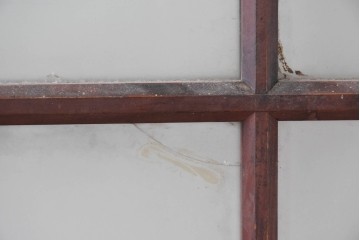 ヴィンテージ建具　昭和中期　マス目格子と腰板を組み合わせたガラス戸2枚セット　(R-091011)