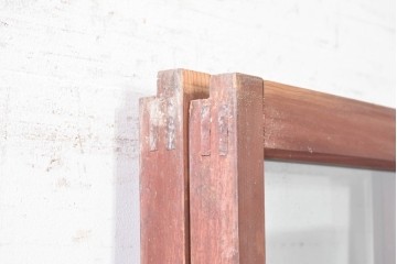 ヴィンテージ建具　昭和中期　マス目格子と腰板を組み合わせたガラス戸2枚セット　(R-091011)