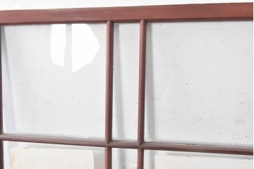 ヴィンテージ建具　昭和初期から昭和中期　マス目格子と腰板を組み合わせたシンプルなガラス戸2枚セット　(R-091012)