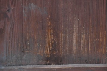 ヴィンテージ建具　昭和初期から昭和中期　マス目格子と腰板を組み合わせたシンプルなガラス戸2枚セット　(R-091012)