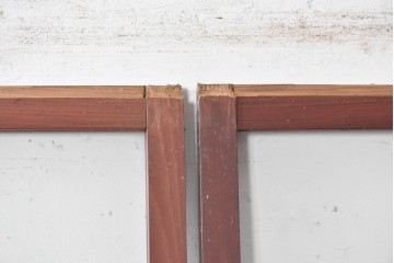 ヴィンテージ建具　昭和初期から昭和中期　マス目格子と腰板を組み合わせたシンプルなガラス戸2枚セット　(R-091012)