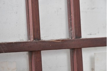 ヴィンテージ建具　昭和初期から昭和中期　マス目格子と腰板を組み合わせたシンプルなガラス戸2枚セット　(R-091012)