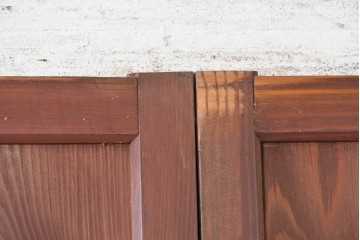 アンティーク建具　大正から昭和初期　ガラスが軽やかな印象を添えるガラス帯戸2枚セット　(R-091013)