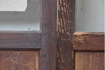 アンティーク建具　大正から昭和初期　ガラスが軽やかな印象を添えるガラス帯戸2枚セット　(R-091013)
