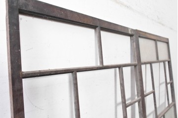 アンティーク建具　大正から昭和初期　大正ロマン　格子意匠が趣深い素朴な窓2枚セット　(R-091014)
