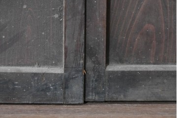 アンティーク建具　大正から昭和初期　大正ロマン　格子意匠が趣深い素朴な窓2枚セット　(R-091014)