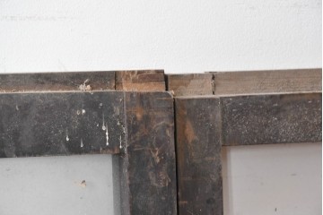 アンティーク建具　大正から昭和初期　大正ロマン　格子意匠が趣深い素朴な窓2枚セット　(R-091014)