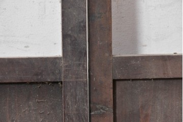 アンティーク建具　大正から昭和初期　大正ロマン　格子意匠が趣深い素朴な窓2枚セット　(R-091014)