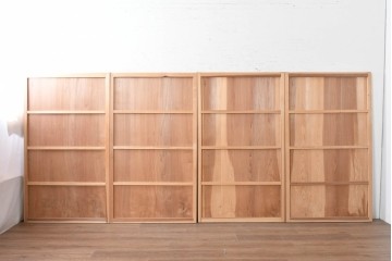 アンティーク建具　昭和初期から昭和中期　豊かな木目を楽しめるシンプルな板戸4枚セット　(R-091015)