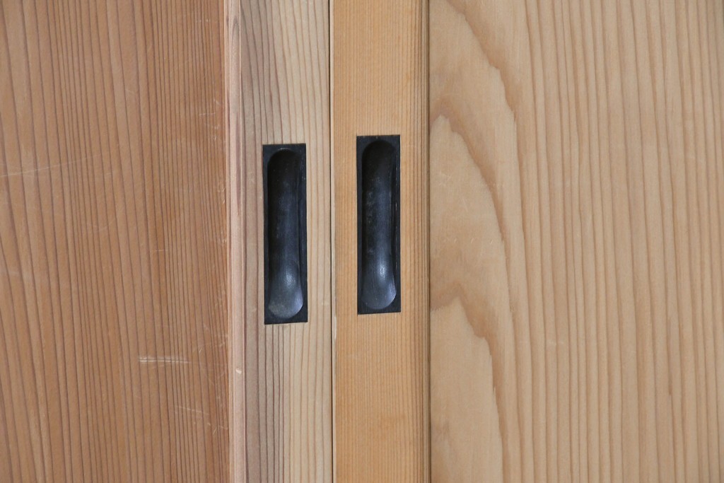 アンティーク建具　昭和初期から昭和中期　豊かな木目を楽しめるシンプルな板戸4枚セット　(R-091016)