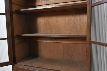 和製ヴィンテージ　昭和中期から後期　モールガラス　すっきりとした縦長の本箱　(R-091021)