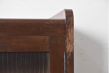 和製ヴィンテージ　昭和中期から後期　モールガラス　すっきりとした縦長の本箱　(R-091021)