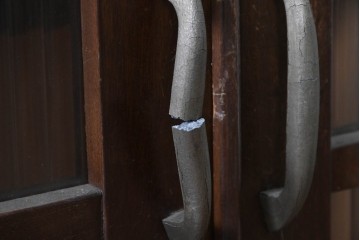 和製ヴィンテージ　昭和中期から後期　モールガラス　すっきりとした縦長の本箱　(R-091021)