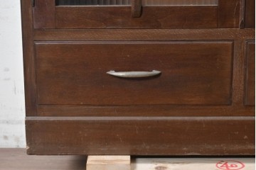 和製ヴィンテージ　昭和中期から後期　モールガラス　すっきりとした縦長の本箱　(R-091021)