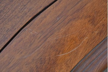 和製ヴィンテージ　花梨材　華やかな彫刻を施したダイニングテーブル　(R-091022)