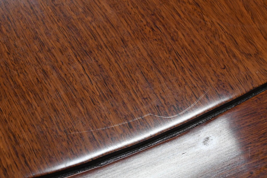 和製ヴィンテージ　花梨材　華やかな彫刻を施したダイニングテーブル　(R-091022)