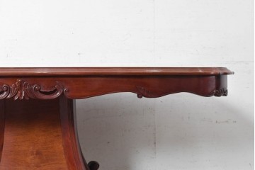 和製ヴィンテージ　花梨材　華やかな彫刻を施したダイニングテーブル　(R-091022)