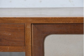 和製ヴィンテージ　楠材　花柄の扉が愛らしい昭和レトロな文机　(R-091023)