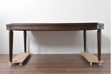 中古　美品　maruni(マルニ木工)　地中海ロイヤルシリーズ(ROYAL)　木目が放射状に広がるエクステンションテーブル　(R-091030)