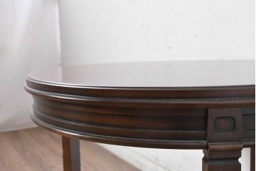 中古　美品　マルニ木工(maruni)　地中海ロイヤルシリーズ(ROYAL)　彫り装飾と天板の木目が上品なラウンドサイドテーブル　定価約14万円　(R-091031)