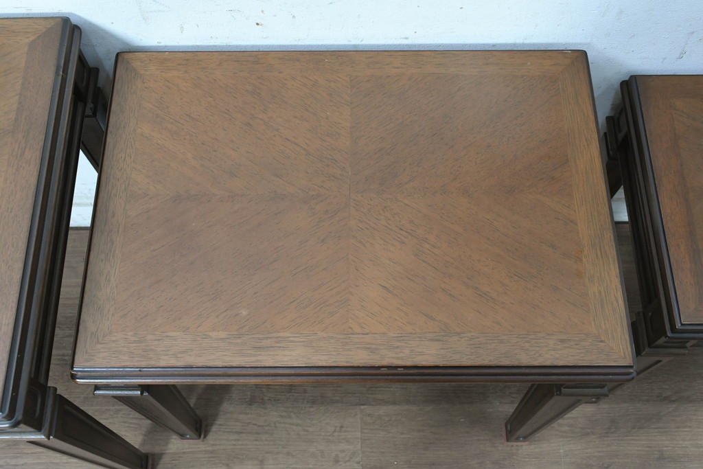 中古　美品　マルニ木工(maruni)　地中海ロイヤルシリーズ(ROYAL)　木目模様とライン装飾が美しいネストテーブル　定価約22万円　(R-091033)