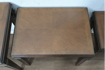 中古　美品　マルニ木工(maruni)　地中海ロイヤルシリーズ(ROYAL)　木目模様とライン装飾が美しいネストテーブル　定価約22万円　(R-091033)