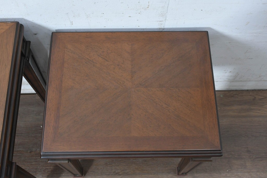中古　美品　マルニ木工(maruni)　地中海ロイヤルシリーズ(ROYAL)　木目模様とライン装飾が美しいネストテーブル　定価約22万円　(R-091033)
