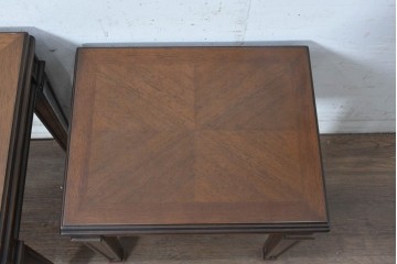 中古　美品　マルニ木工(maruni)　地中海ロイヤルシリーズ(ROYAL)　木目模様とライン装飾が美しいネストテーブル　定価約22万円　(R-091033)