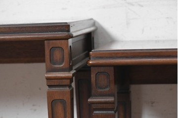 中古　美品　マルニ木工(maruni)　地中海ロイヤルシリーズ(ROYAL)　木目模様とライン装飾が美しいネストテーブル　定価約22万円　(R-091033)