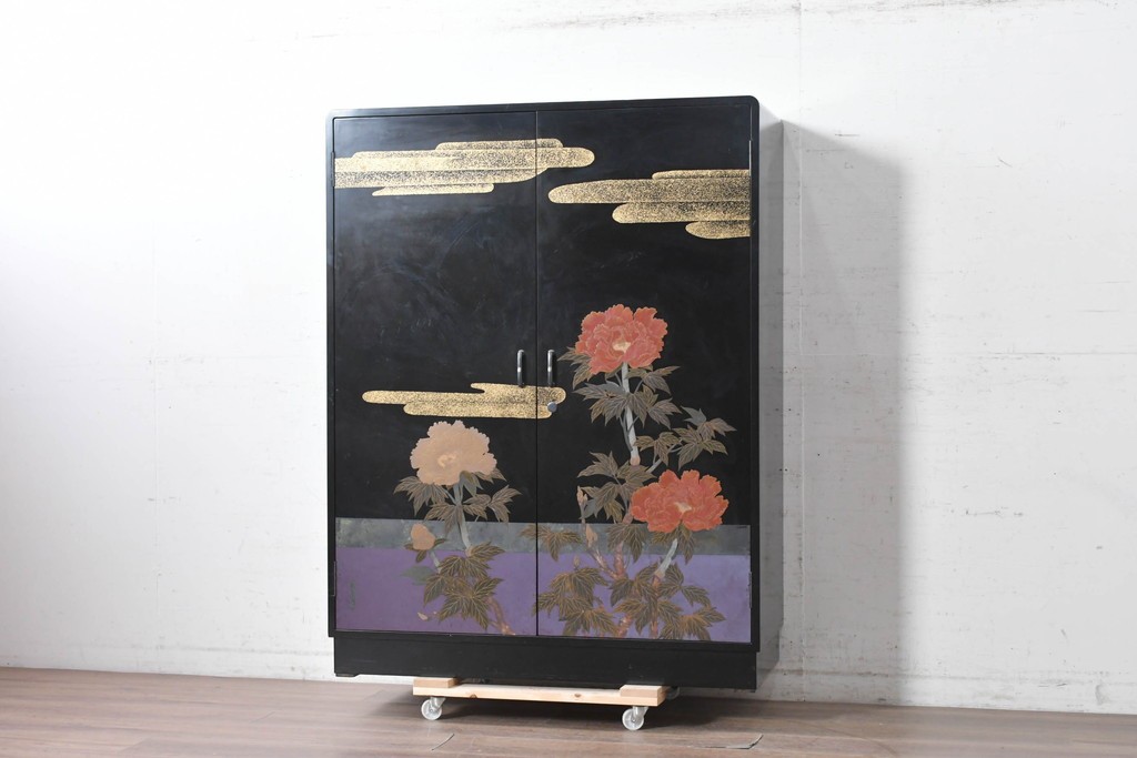 和製ヴィンテージ　最高級品!!　藪田信次作　漆絵入りの着物箪笥　定価約400万円　(R-091037)