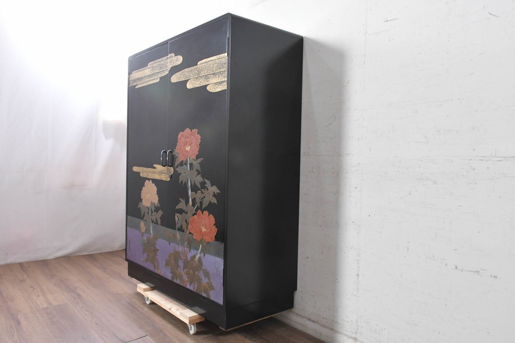 和製ヴィンテージ　最高級品!!　藪田信次作　漆絵入りの着物箪笥　定価約400万円　(R-091037)