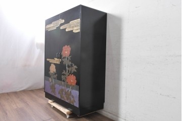 和製ヴィンテージ　最高級品!!　藪田信次作　漆絵入りの着物箪笥　定価約400万円　(R-091037)