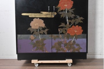 和製ヴィンテージ　最高級品!!　藪田信次作　漆絵入りの着物箪笥　定価約400万円　(R-091037)