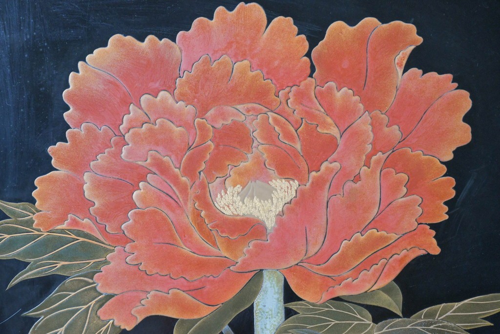 和製ヴィンテージ　最高級品!!　藪田信次作　漆絵入りの着物箪笥　定価約400万円　(R-091037)
