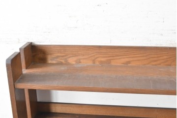 和製アンティーク　昭和初期から昭和中期　ナラ材　モダンデザインの本棚　(R-091038)
