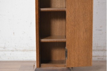 和製ヴィンテージ　ナラ材　職人手作りのすっきりとした佇まいが魅力の花台(R-091042)