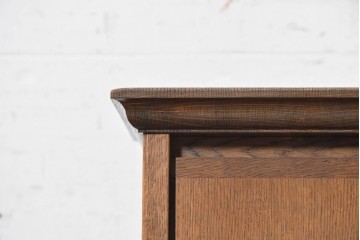 和製ヴィンテージ　ナラ材　職人手作りのすっきりとした佇まいが魅力の花台(R-091042)