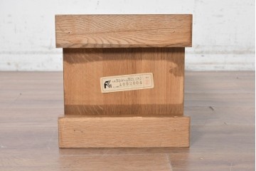 和製ヴィンテージ　ナラ材　職人手作りのすっきりとした佇まいが魅力の花台(R-091042)