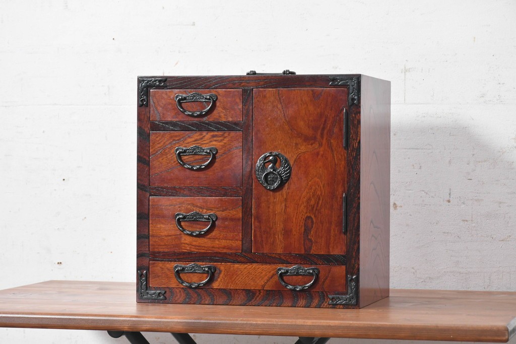 中古　岩谷堂箪笥　収納棚を備えた小引き出し　(R-091045)