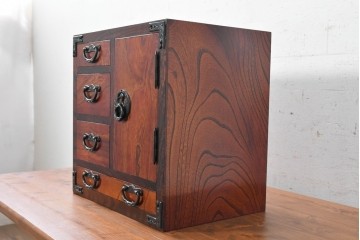 中古　岩谷堂箪笥　収納棚を備えた小引き出し　(R-091045)