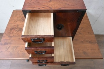 中古　岩谷堂箪笥　収納棚を備えた小引き出し　(R-091045)